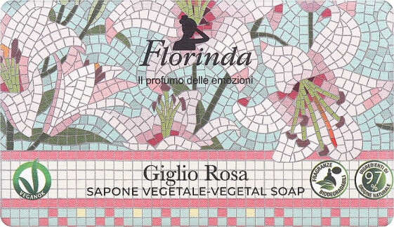 Seife rosa Lilie - Florinda Mosaici Italiani Vegetal Soap 100 g