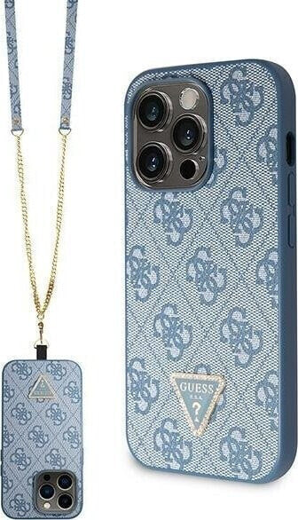 Guess Guess GUHCP14XP4TDSCPB iPhone 14 Pro Max 6.7" niebieski/blue hardcase Crossbody 4G Metal Logo