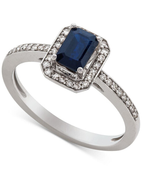 Sapphire (1/2 ct. t.w.) & Diamond (1/5 ct. t.w.) Ring in 14k Gold (Also Available in Emerald)