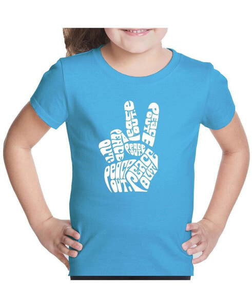 Girls Word Art T-shirt - Peace Out