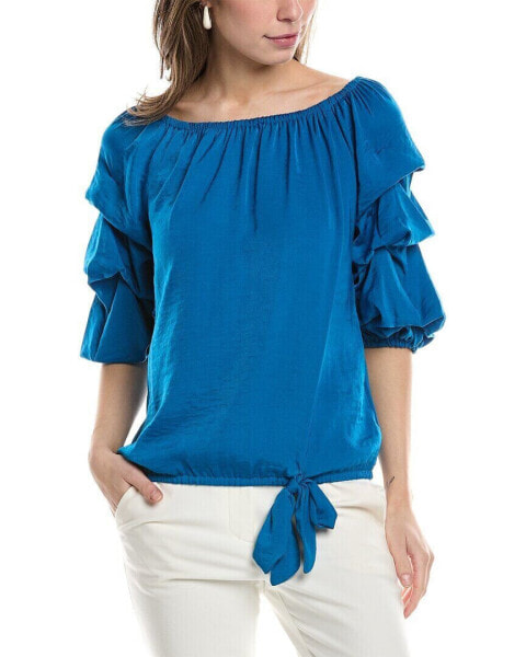 Топ ребристый Vince Camuto Off-Shoulder Blue M