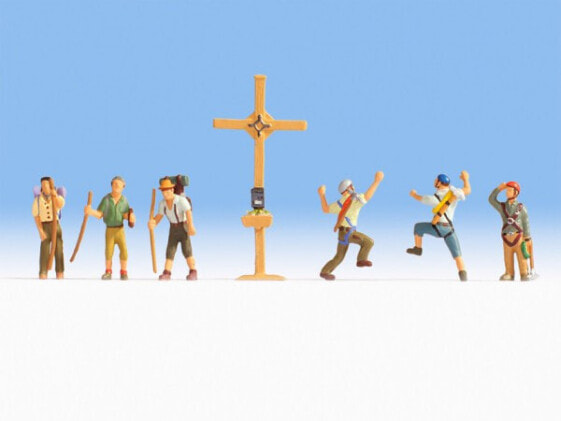NOCH Mountain Hikers with Cross - HO (1:87) - Multicolour