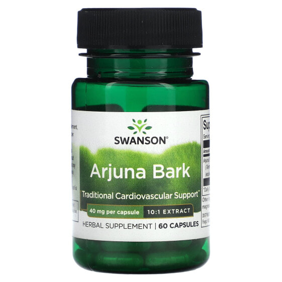 Травы и натуральные средства Swanson Кора Арджуны, 40 мг, 60 капсул.