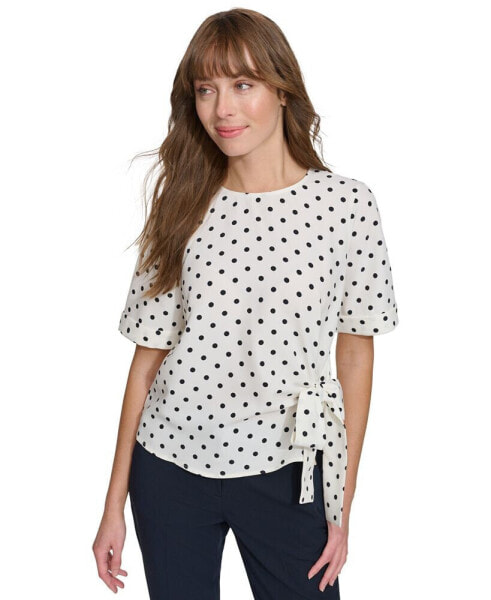 Women's Side-Tie Cuffed-Sleeve Blouse