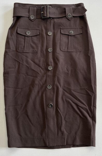 New York & Company 7th Avenue Design Studio Pencil Skirt Brown with Belt Size 4