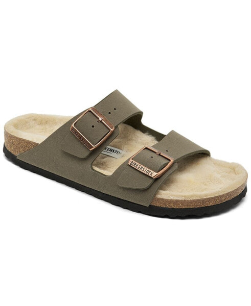 Women's Arizona Shearling Microfiber Sandals from Finish Line