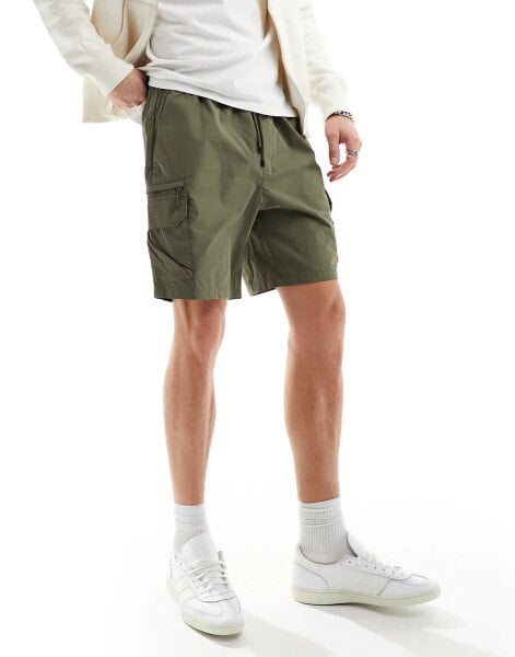 River Island cargo shorts in khaki