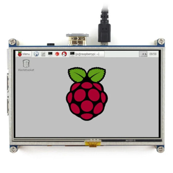 Touch screen - resistive LCD 5'' 800x480px HDMI + GPIO for Raspberry Pi