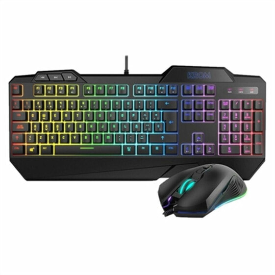 Игровой комплект Krom Krusher RGB Чёрный Keyboard with Gaming Mouse