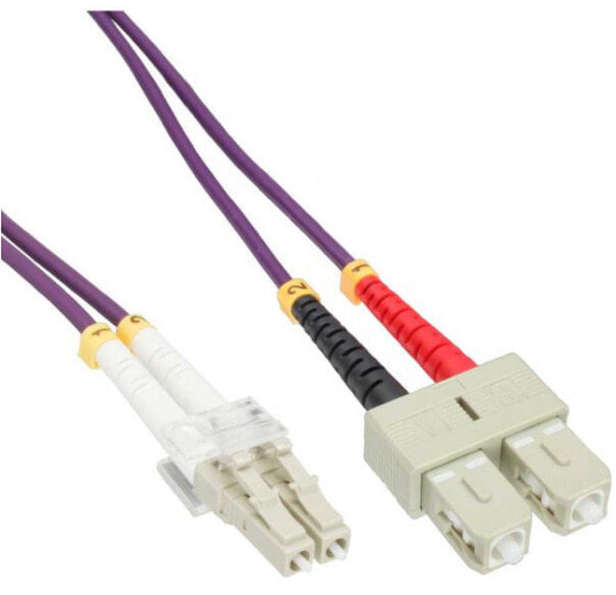 InLine Fiber Optical Duplex Cable LC/SC 50/125µm OM4 0.5m