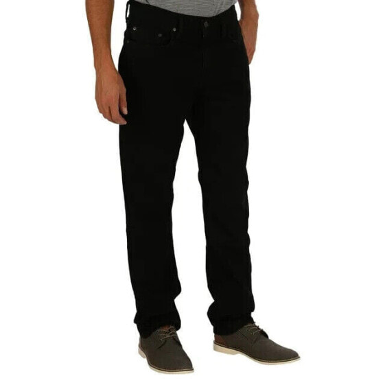 George Straight Fit Jeans Men's 36X30 Black Pull-On Straight-Leg Pockets Solid