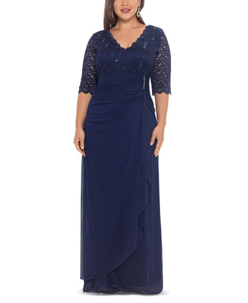 Plus Size V-Neck Gown