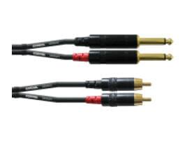Cordial CFU 1.5 PC - 2 x RCA - Male - 2 x 6.35mm - Male - 1.5 m - Black