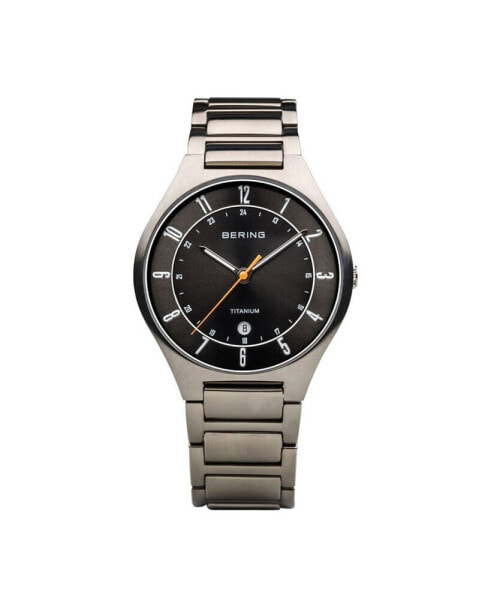 Наручные часы Stuhrling Men's Black Leather Strap Watch 46mm