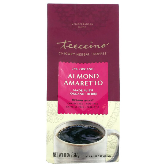 Chicory Herbal Coffee, Almond Amaretto, Medium Roast, Caffeine Free, 11 oz (312 g)