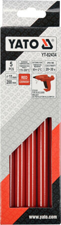 Термотальная клейкая вставка ято 11,2x200 мм красные 5 шт.