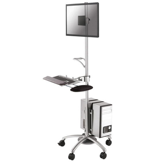 by Newstar mobile work station - Multimedia cart - Silver - 6 kg - 25.4 cm (10") - 68.6 cm (27") - 75 x 75,100 x 100 mm