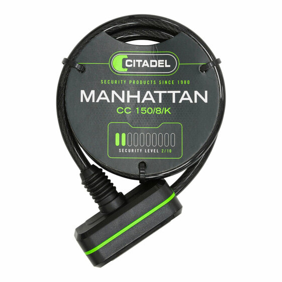 Кабель с замком Citadel Manhattan cc 150/8/k Чёрный 150 см