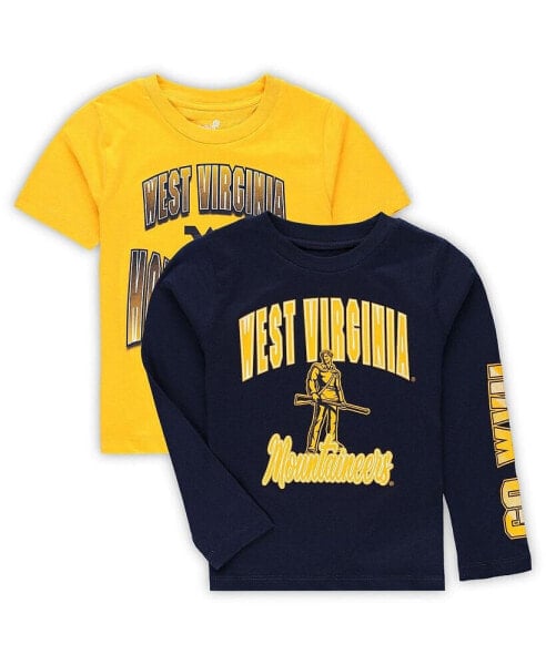 Preschool Boys and Girls Navy, Gold West Virginia Mountaineers Game Day T-shirt Combo Pack