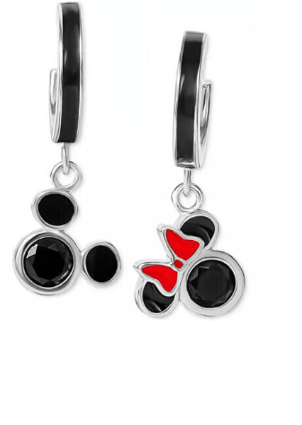Playful Mickey and Minnie Mouse silver rings ES00075SZCL.CS