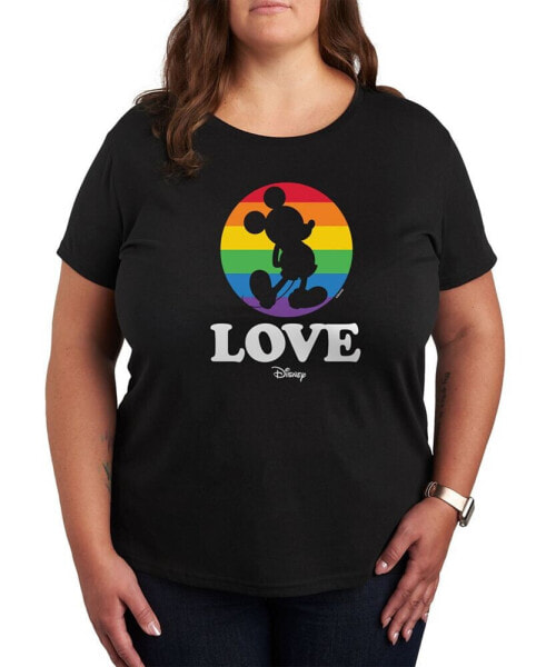 Air Waves Trendy Plus Size Disney Love Pride Graphic T-shirt