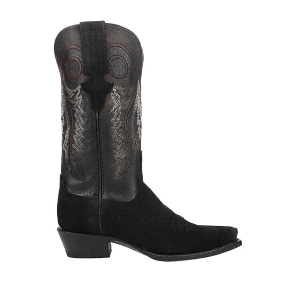Ferrini Roughrider Embroidered Snip Toe Cowboy Womens Black Casual Boots 843610