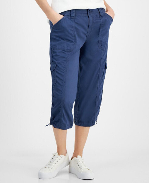 Petite Mid Rise Bungee-Hem Capri Pants, Created for Macy's