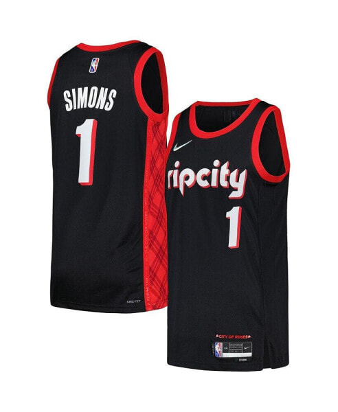 Men's Anfernee Simons Black Portland Trail Blazers Swingman Player Jersey - City Edition