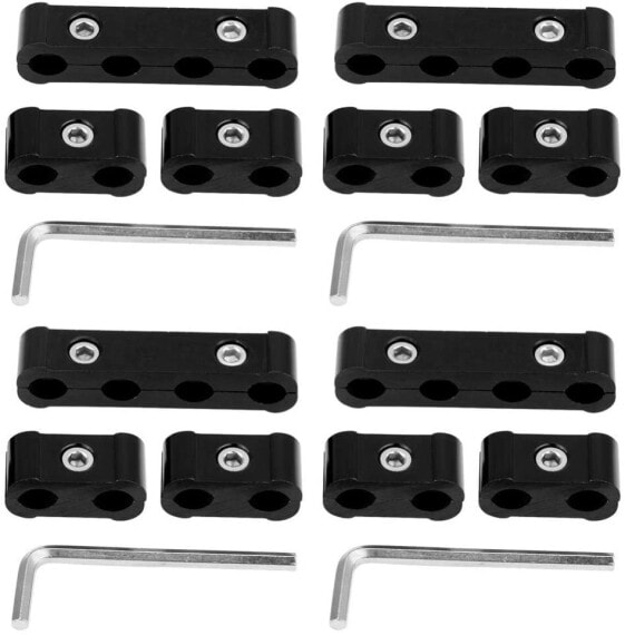 KIMISS 12pcs Spark Plug for Engine Wire Separator Aluminum Alloy Separator for 8mm 9mm 10mm (Black)