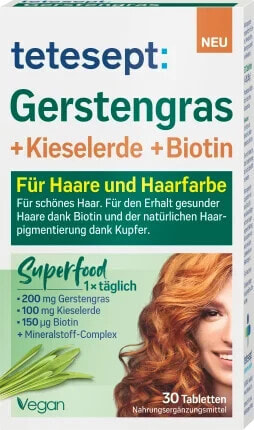 Gerstengras + Kieselerde + Biotin Tabletten, 30 St