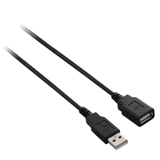 V7 Black USB Extension Cable USB 2.0 A Female to USB 2.0 A Male 1.8m 6ft - 1.8 m - USB A - USB A - USB 2.0 - Male/Female - Black