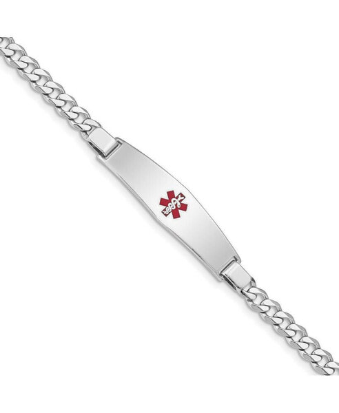 Sterling Silver Rhodium-plated Medical ID Curb Link Bracelet