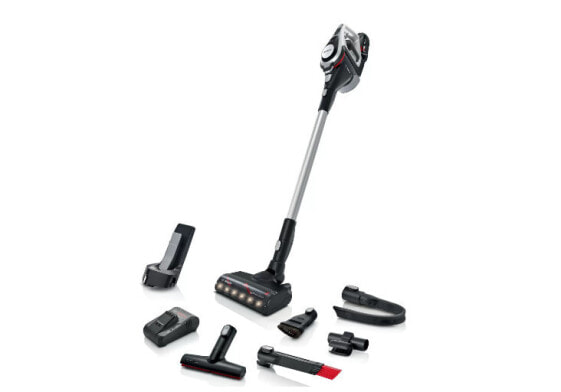 Bosch Serie 8 BSS82SIL1, Stick vacuum, Bagless, Black, Silver, Dry, Filtering, Bare floor, Carpet, Stair steps, Upholstery
