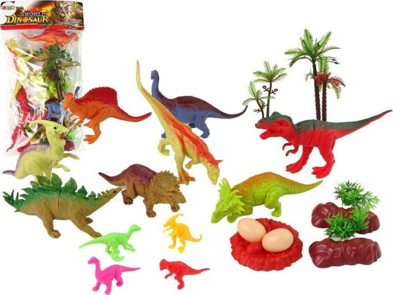 LeanToys Zestaw Figurek Dinozaurów z Akcesoriami 21 Sztuk