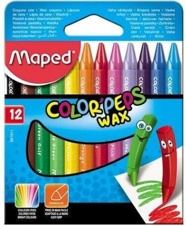 Цветные карандаши MAPED Colorpeps свечные 12 цветов (861011)