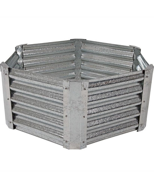 Corrugated Steel Hexagon Raised Garden Bed - Gray - 40 in