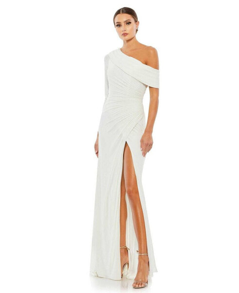 Women's Ieena Ruched Jersey Drop Shoulder Foldover Gown