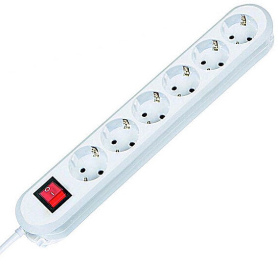 Удлинитель BACHMANN 381.250K - 1.5 m - Type F - Plastic - White - 6 AC outlet(s) - 230 V