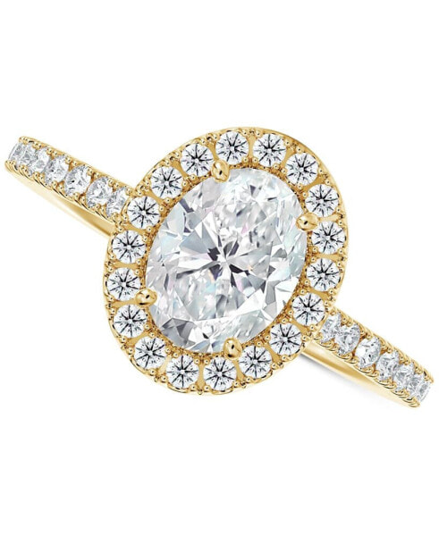 Diamond Oval Halo Engagement Ring (1 ct. t.w.) in 14k Gold