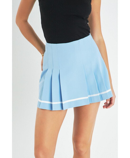 Women's Pleated Mid Rise Skorts