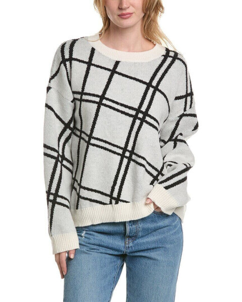 Luxe Always Grid Sweater Women's White S