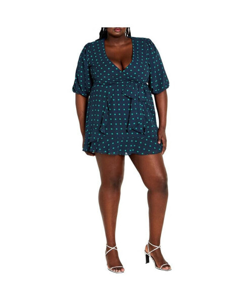 Plus Size Keily Spot Print Mini Dress