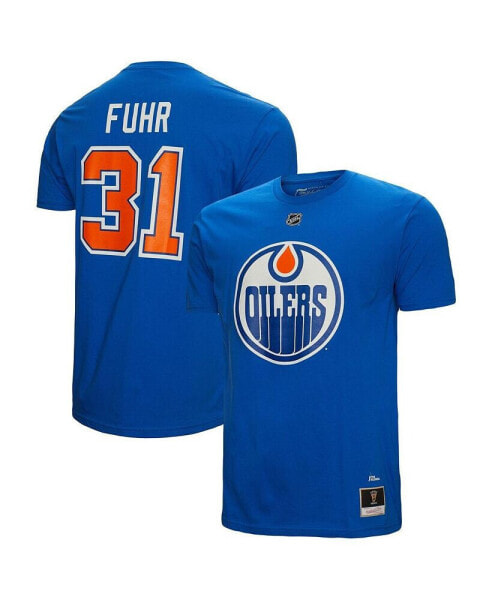 Men's Grant Fuhr Royal Edmonton Oilers Name and Number T-shirt