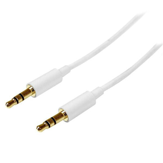 2m White Slim 3.5mm Stereo Audio Cable - Male to Male - 3.5mm - Male - 3.5mm - Male - 2 m - White