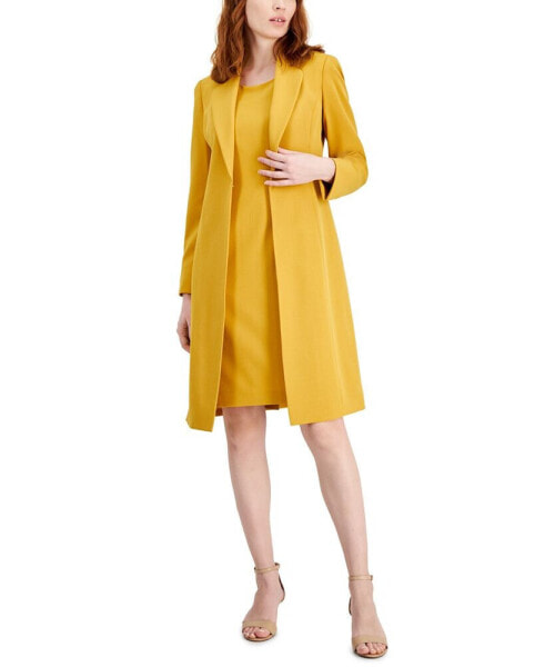 Women's Crepe Topper Jacket & Sheath Dress Suit, Regular and Petite Sizes