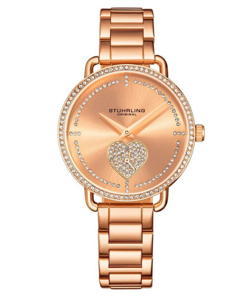 Часы и аксессуары Stuhrling наручные женские "Розовое золото" с браслетом из нержавеющей стали 38 мм.