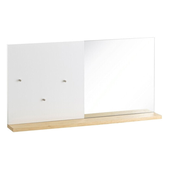 Настенное зеркало Белый Стеклянный древесина дуба DMF 50,4 x 7 x 25,4 cm