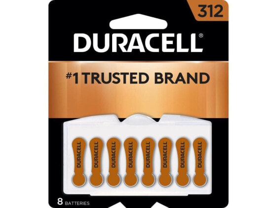 DURACELL Hearing Aid Easy Tab 312 Zinc Air Battery, 8-pack