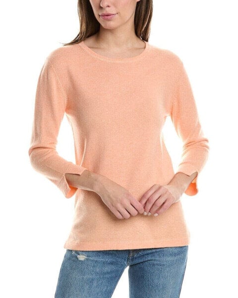 Forte Cashmere 3/4-Sleeve Crew Cashmere Sweater Women's