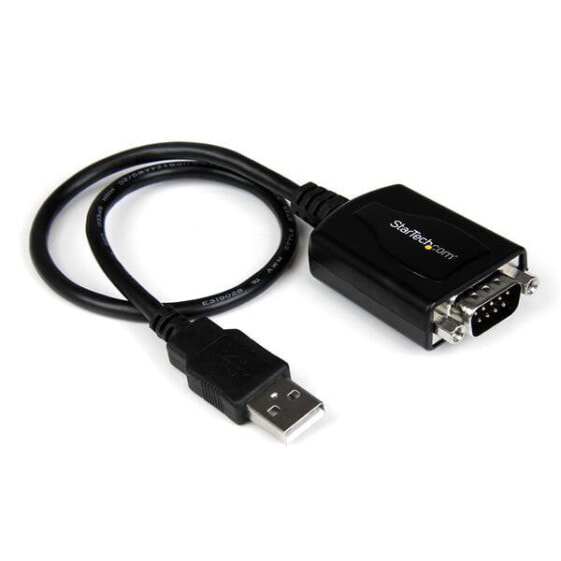 StarTech.com 1 ft USB to RS232 Serial DB9 Adapter Cable with COM Retention - Black - CE - FCC - Mac OS X 13.0 Ventura - 70 g - 1 pc(s) - 145 mm